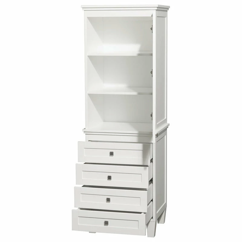 Deals ๐ Wyndham Collection Acclaim Bathroom Linen Tower In White With Cabinet Storage & 4 Drawers ๐ฏ 4 Deals ๐ Wyndham Collection Acclaim Bathroom Linen Tower In White With Cabinet Storage & 4 Drawers ๐ฏ - Image 2