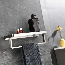 New 🌟 Lexora Bagno Bianca St. Steel Wh. Glass Shelf, Towel Bar Brushed Nickel 🥰 -Outlet bathroom Store e8e107700ed66e89 3405 w800 h800 b0 p0
