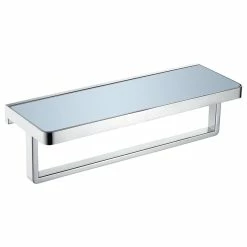 Hot Sale ๐ Lexora Bagno Bianca St. Steel Wh. Glass Shelf, Towel Bar Chrome ๐