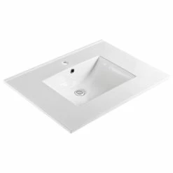 Coupon 🥰 Empire Industries Inc. Unique 31"x22" Ceramic Vanity Top, White With Single-Hole Drilling 🥰