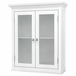 Best reviews of 😀 Versanora Wooden Bathroom Glass Doors Wall Cabinet 😉