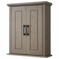 Budget ⌛ Versanora Wooden Bathroom Wall Cabinet 2 Doors Salt Oak 😀