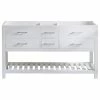Budget 👍 Virtu USA Virtu Caroline Estate 60" Cabinet Only, White 🥰 -Outlet bathroom Store f3714aa4092f466e 9341 w800 h800 b1 p0