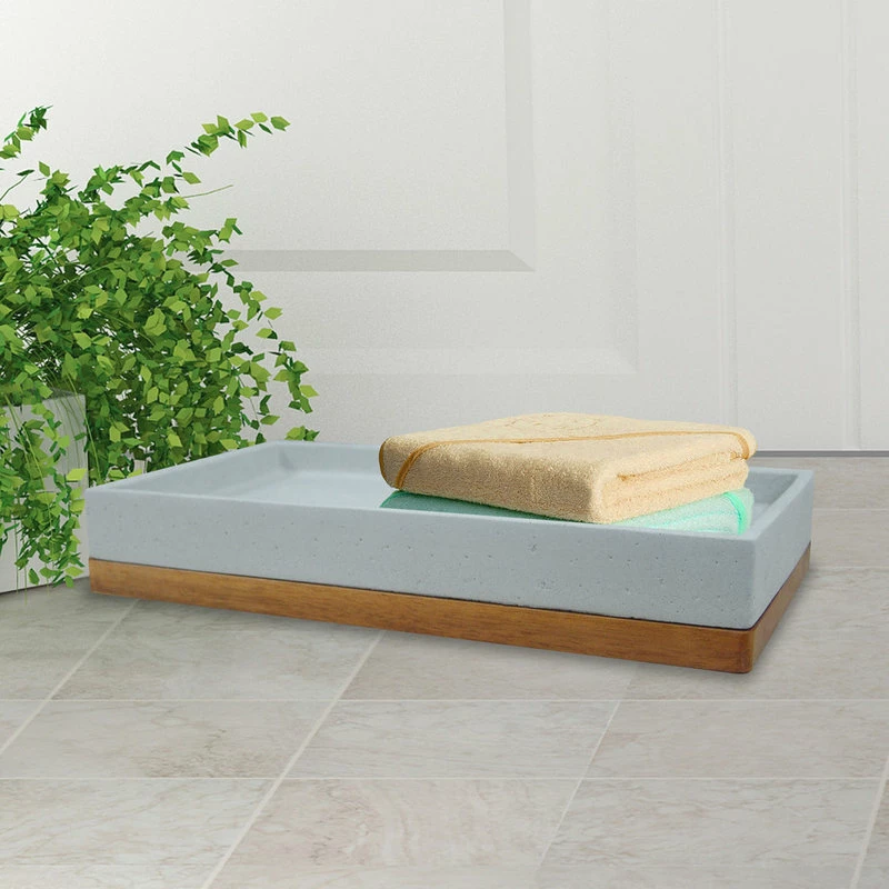 New ๐ TATARA Nu Steel Concrete Stone/Wooden Finish Amenity Tray ๐ 4 New ๐ TATARA Nu Steel Concrete Stone/Wooden Finish Amenity Tray ๐ - Image 2