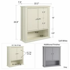Outlet 😀 A Design Studio Primrose Wall Cabinet, Soft White 🧨 -Outlet bathroom Store f841dd3f0ddef444 8804 w800 h800 b1 p0