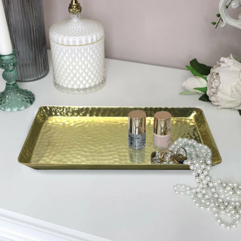 Discount ๐ TATARA Nu Steel Gold ๐จ Hammered Vanity Tray ๐ 4 Discount ๐ TATARA Nu Steel Gold ๐จ Hammered Vanity Tray ๐ - Image 2