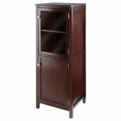 New 🎁 Winsome Brooke Jelly 2-Section Cupboard, Walnut ✨