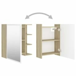 Coupon 💯 Vida XL LLC VidaXL Bathroom Mirror Cabinet White&Sonoma Oak Engineered Wood Furniture ✔️ -Outlet bathroom Store ffc1db7e01c348f4 8244 w800 h800 b1 p0