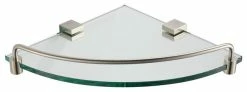 Buy 🔔 Fresca Ottimo Corner Glass Shelf, Brushed Nickel 😍