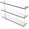 Best reviews of ❤️ Allied Brass 22" Triple Tiered Glass Shelf With Integrated Towel Bar, Matte White 🔥 -Outlet bathroom Store home design 101