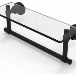 Promo 🛒 Allied Brass Washington Square 16" Glass Vanity Shelf And Towel Bar, Oil Rubbed Bronze 🔔