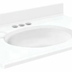 Budget 🥰 Transolid Cultured Marble 49"x19" Vanity Top, White 🔔