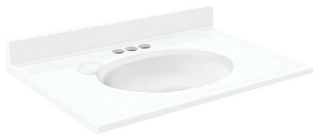 Budget ๐ฅฐ Transolid Cultured Marble 49"x19" Vanity Top, White ๐ 3 Budget ๐ฅฐ Transolid Cultured Marble 49"x19" Vanity Top, White ๐