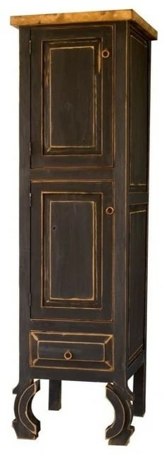 Outlet 😉 FoxDen Decor Martin Linen Cabinet, Black, 24"x20"x72" 🧨