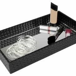 Cheapest ⭐ HDS Trading Corp. Home Basics Vanity Tray With Mirror Black 🎁