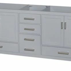 Cheap 🧨 Wyndham Collection 80 Inch Double Bathroom Vanity In Gray, No Countertop, No Sink, And No Mirror 🤩