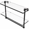 Outlet 🎉 Allied Brass 16" Two Tiered Glass Shelf With Integrated Towel Bar, Oil Rubbed Bronze 🎉 -Outlet bathroom Store home design 67