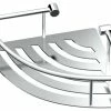 Discount 👍 Gatco Fine Bathware Elegant 11" Corner Shelf With Rails, Chrome 🔥 -Outlet bathroom Store home design 80