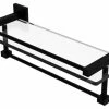 Best Sale 🤩 Allied Brass Montero Collection 16" Gallery Glass Shelf, Towel Bar, Matte Black 👍 -Outlet bathroom Store home design 86