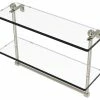 Wholesale 🎉 Allied Brass 16" 2-Tiered Glass Shelf With Integrated Towel Bar, Polished Nickel ⭐ -Outlet bathroom Store home design 90